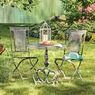 Clare Scroll Garden Table and Folding Chairs, , large