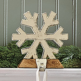 Rustic Metal Snowflake Stocking Holder, , large