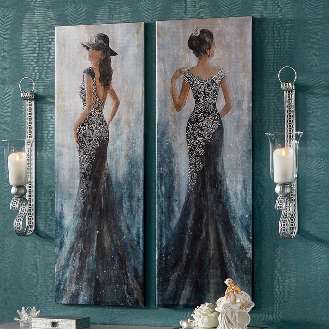 Set of 2 Elegant Canvases, , large
