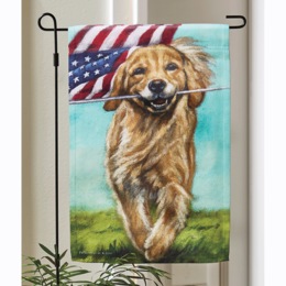 Americana Dog Garden Flag, , large