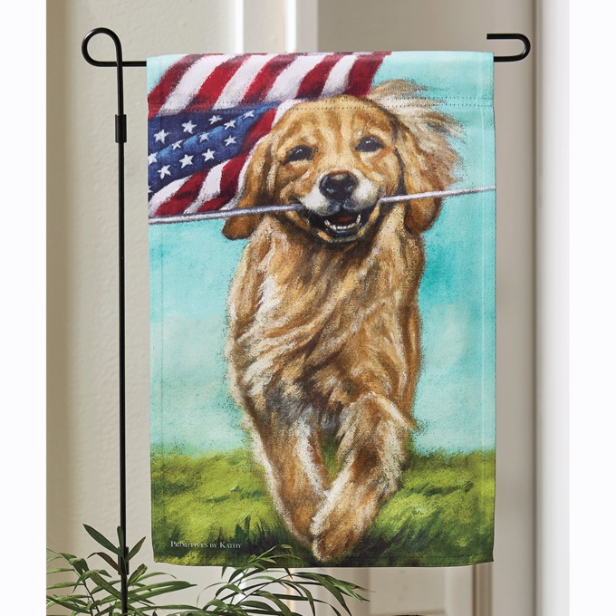 Americana Dog Garden Flag, , large