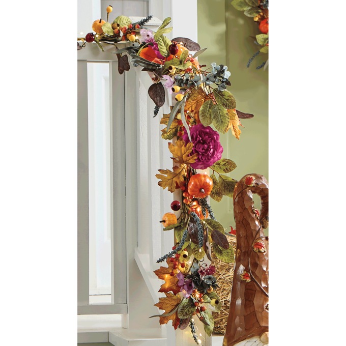 Mum and Hydrangea Fall Wreath, , large