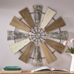 Wooden Windmill Wall Art, , large