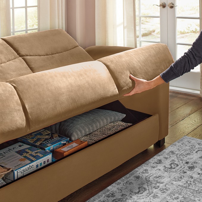 Super Plush Convertible Sofa Bed with Storage, , large