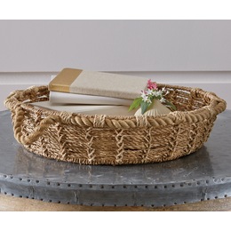 Woven Basket Tray, , large