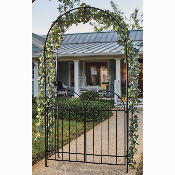 Outdoor Green Vines With Solar Lights, , large