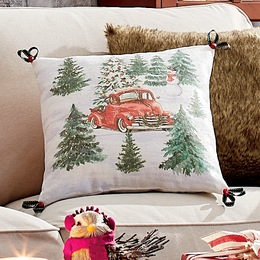 Christmas Truck Pillow, , large