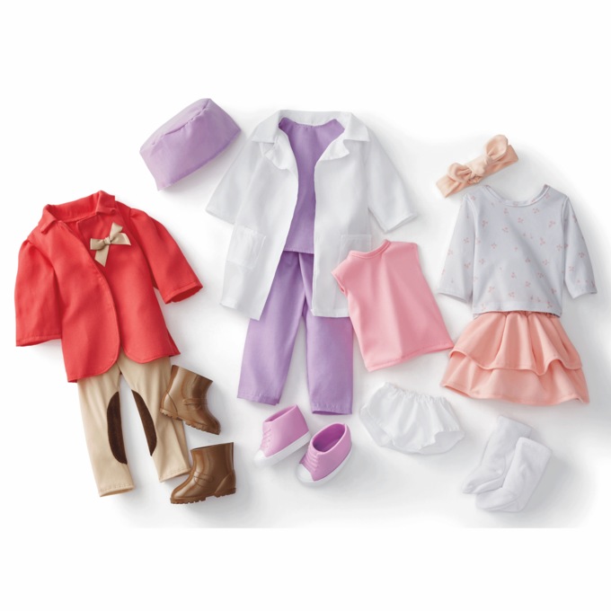 Set of Three 18" Doll Outfits, , large