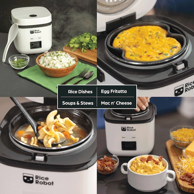 Rice Robot Compact Rice Cooker with Color Coded System, White, large