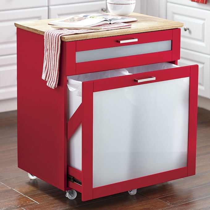 Mobile Trash Cabinet Country Door