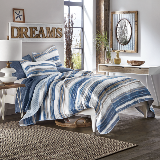 Marina Navy Oversized Quilt, , large