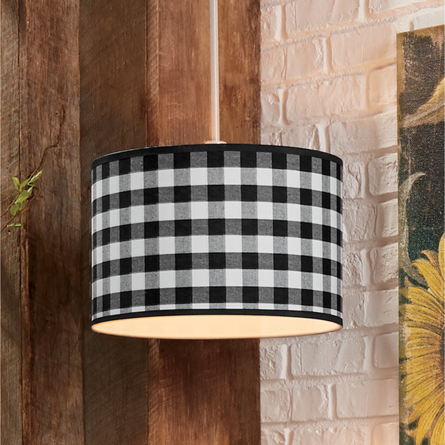 Gingham Pendant Lamp Country Door