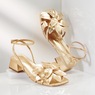 Strappy 3-D Floral Sandal, , large