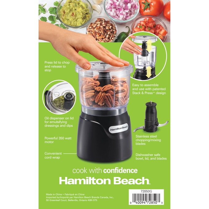 Hamilton Beach Stack & Press Food Chopper, , large
