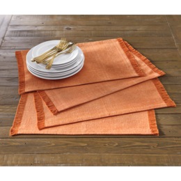Set of 4 Orange Placemats, , large
