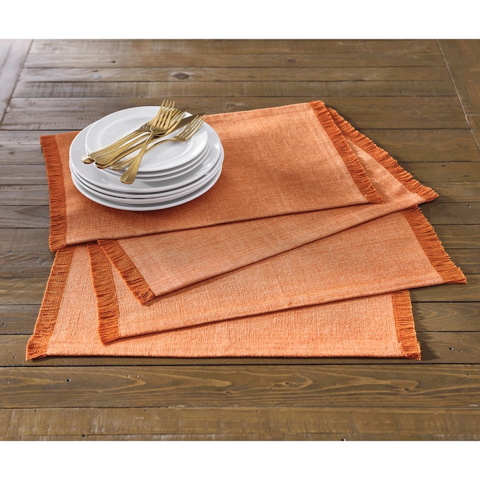 Set of 4 Orange Placemats, , large