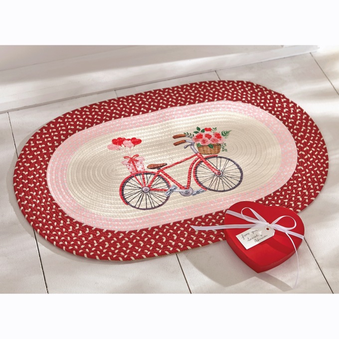 Little Red Bike Braided Mat, , large