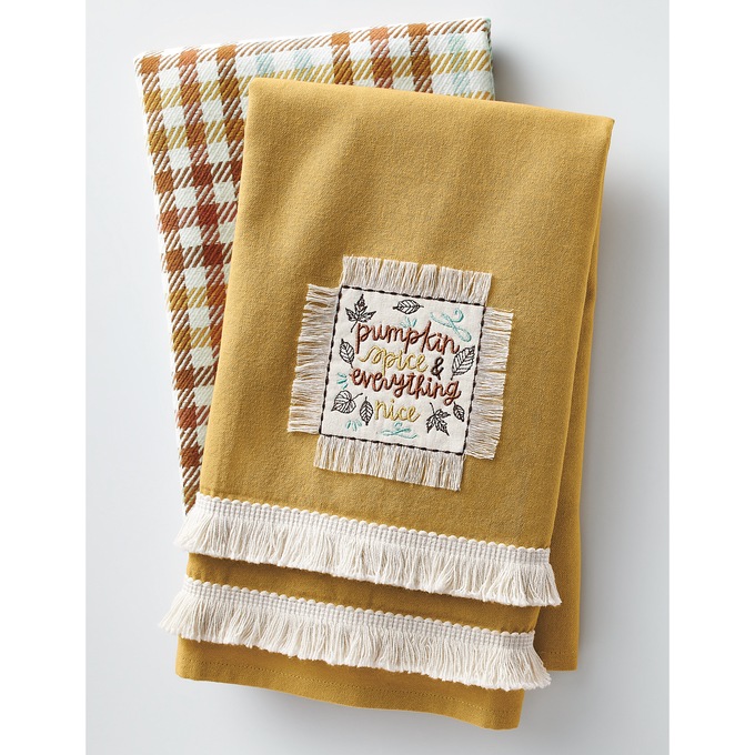 Colorful Winter Cottages Kitchen Towel