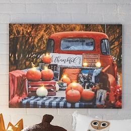 Fall Truck Lit Wall Art, , large