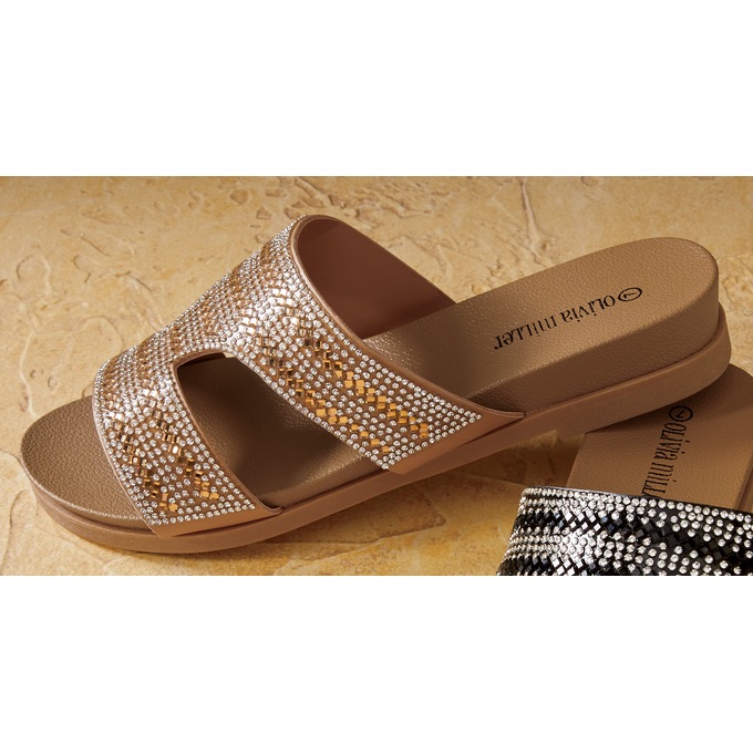 Olivia Miller Rhinestone Cutout Sandal, , large