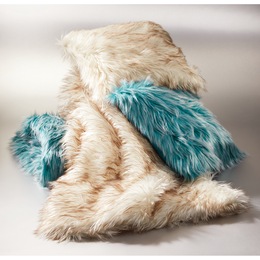 Tipped Faux-Fur Throw, , large