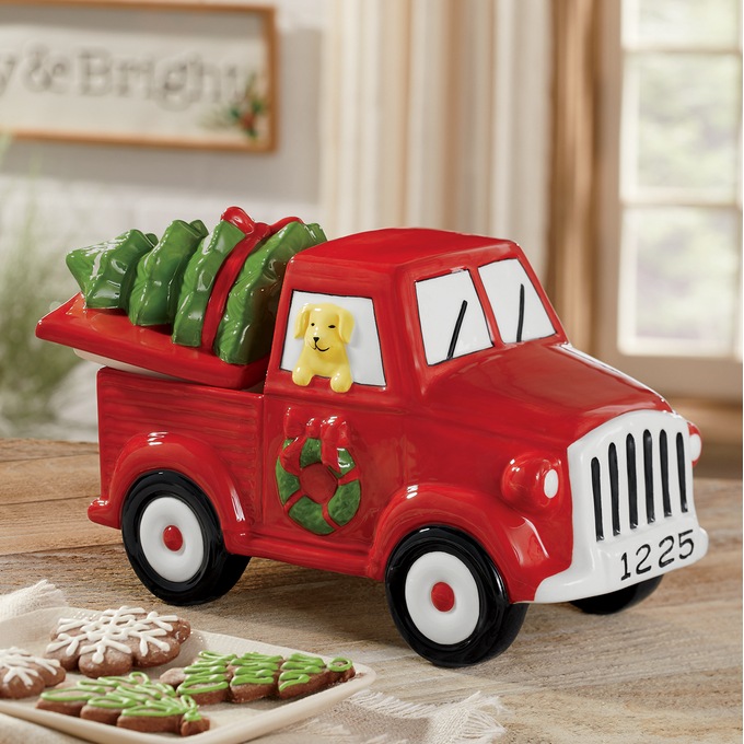Vintage Christmas Truck Cookie Jar Country Door