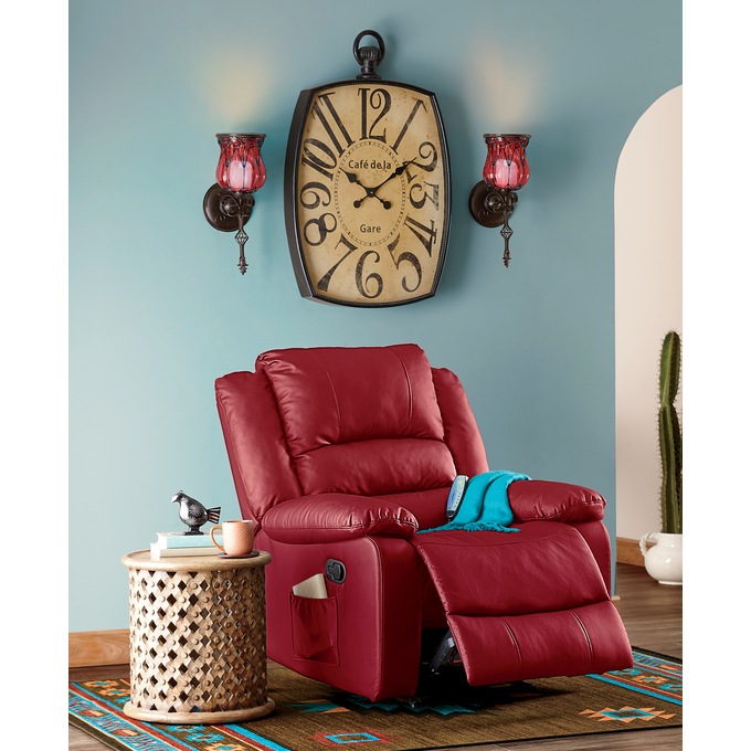 Overstuffed Recliner with Heat and Massage Country Door