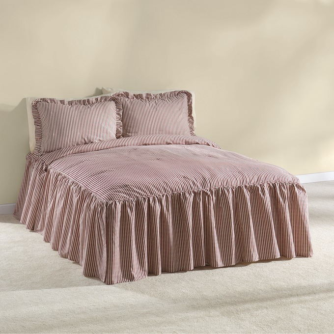 Ticking Stripe Ruffled Bedspread Country Door