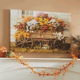 Fall Floral Garden Cart Canvas, , large