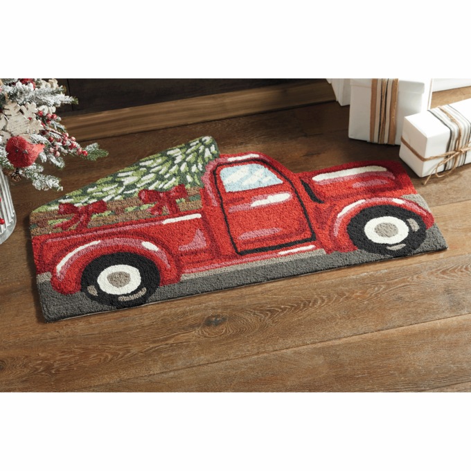 Indoor/Outdoor Holiday Truck-Shaped Mat – 22" x 36", , large