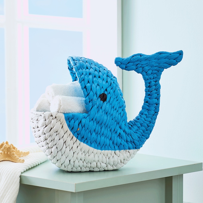 Wally Whale Basket, Multi, large