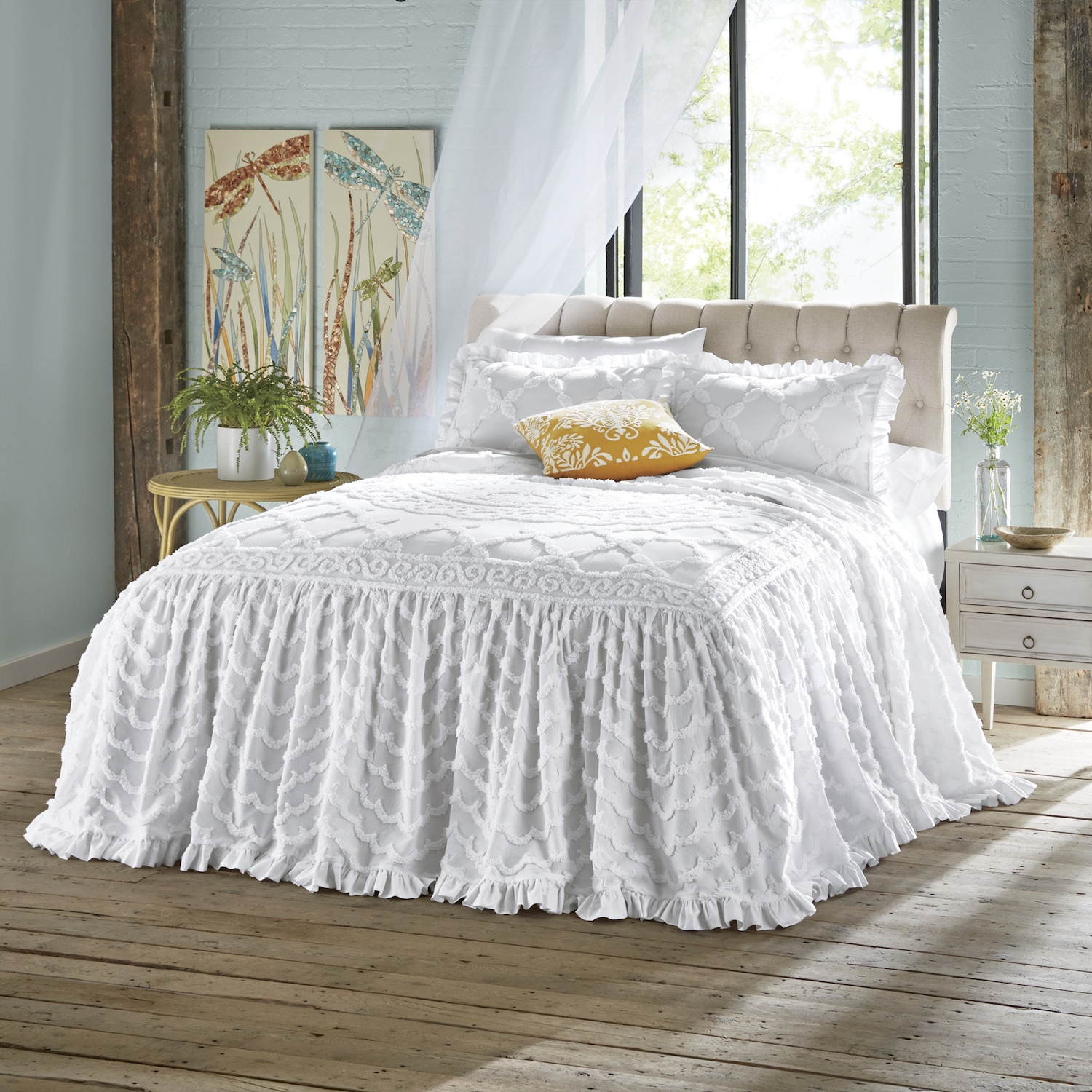 Angelica Ruffle Chenille Bedspread Country Door Angelica Ruffle Chenille Bedspread