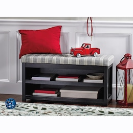 Striped Shoe Bench, , large