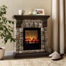 Faux-Stone Electric Fireplace, Rustic, , large