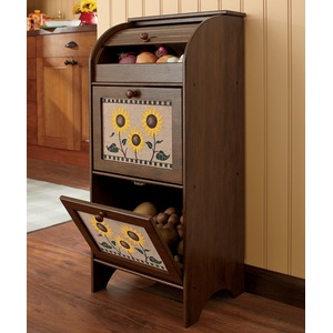 Burlap Sunflower Veggie Bin, , large