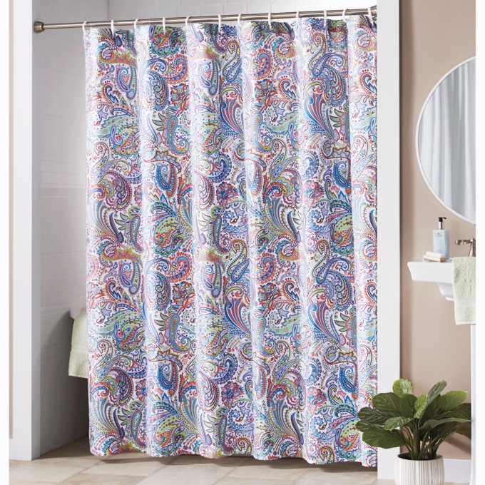 Color Connection Paisley Shower Curtain, , large
