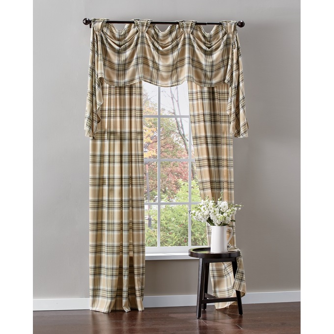 Harvest Check Valance, , large