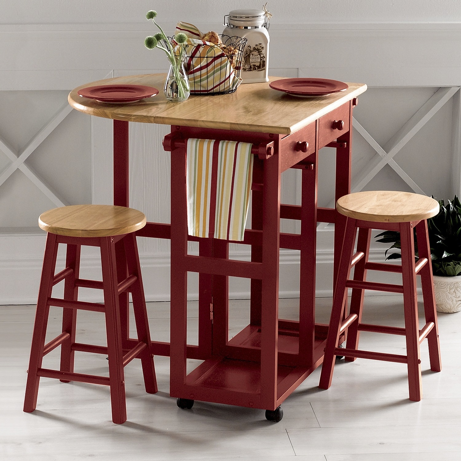 Kitchen island top with stools