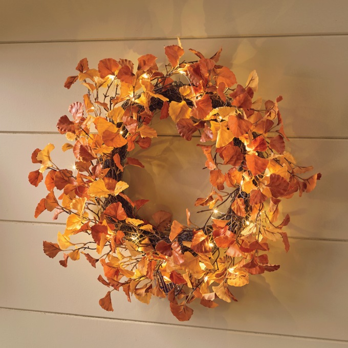 Fall Gingko Leaf Wreath, , large