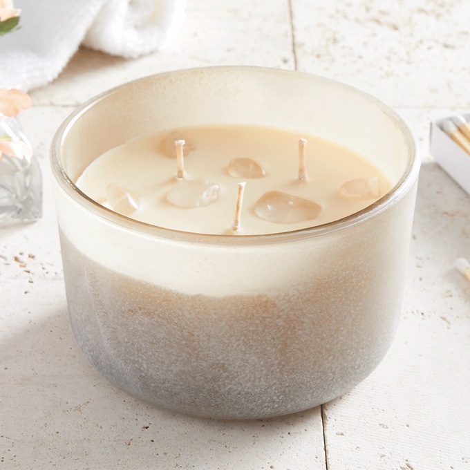 Crystal Wellness Dew Drops 3-Wick Candle, , large