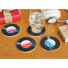 Set of 4 Record Coasters, , large