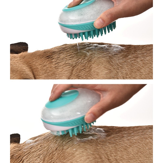 Pet Life Swasher Shampoo Dispensing Massage and Bathing Brush, , large