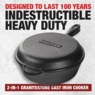 Granitestone Pre-Seasoned Cast Iron 2-in-1 Cooker, , large