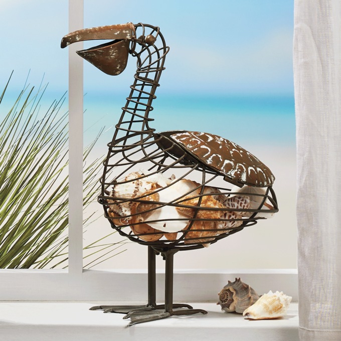 Coastal Bird Basket, , large