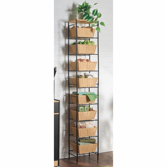 Resin-Wicker Basket Tower, , large