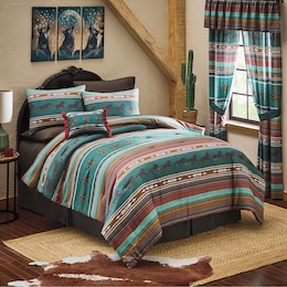 Cheyenne Comforter Set, Accent Pillow and Window Treatment, , large