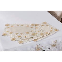 Set of 4 Embroidered Placemats, , large