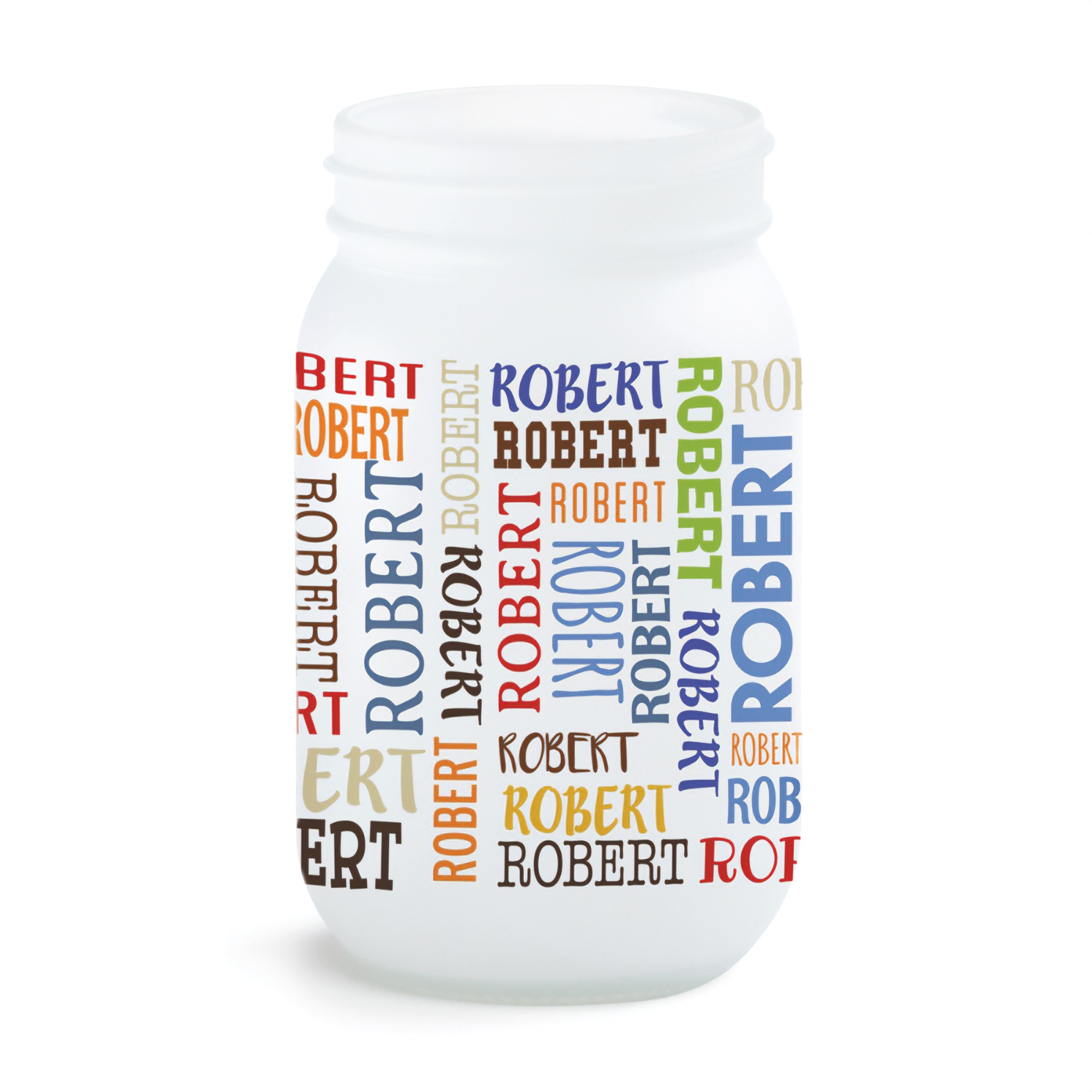 Personalized Frosted Mason Jar, , large