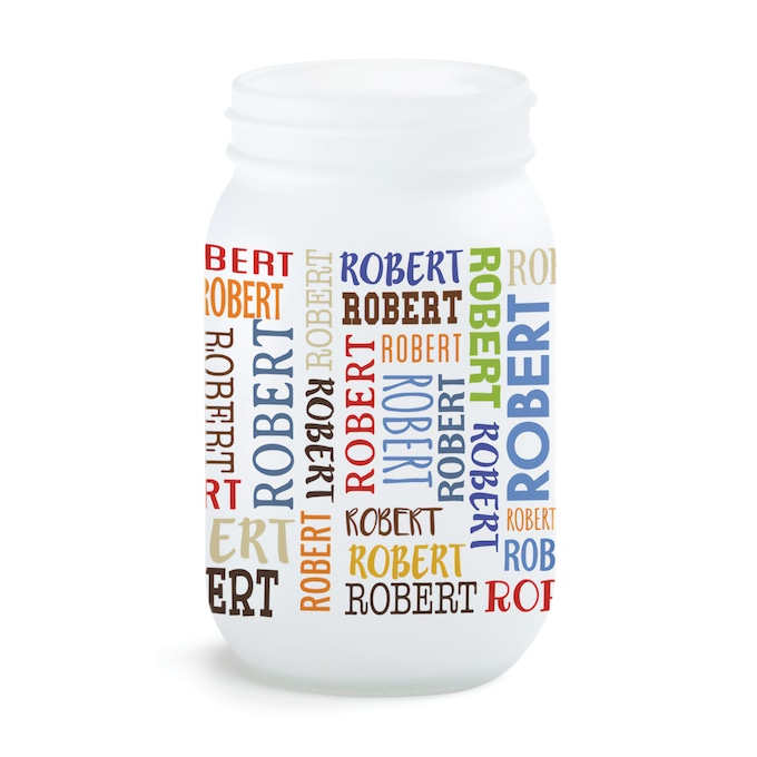 Personalized Frosted Mason Jar, , large