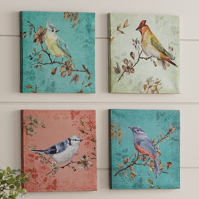 Set of 4 Anita Bird Canvases, , large